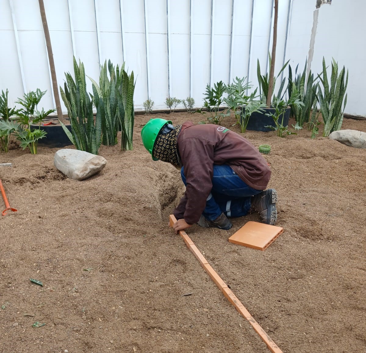 En este proyecto se incorporaron losas como perfil de separación.